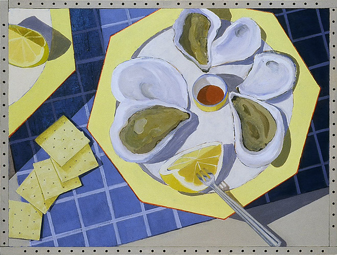 Wellfleet Oysters on a Yellow Plate